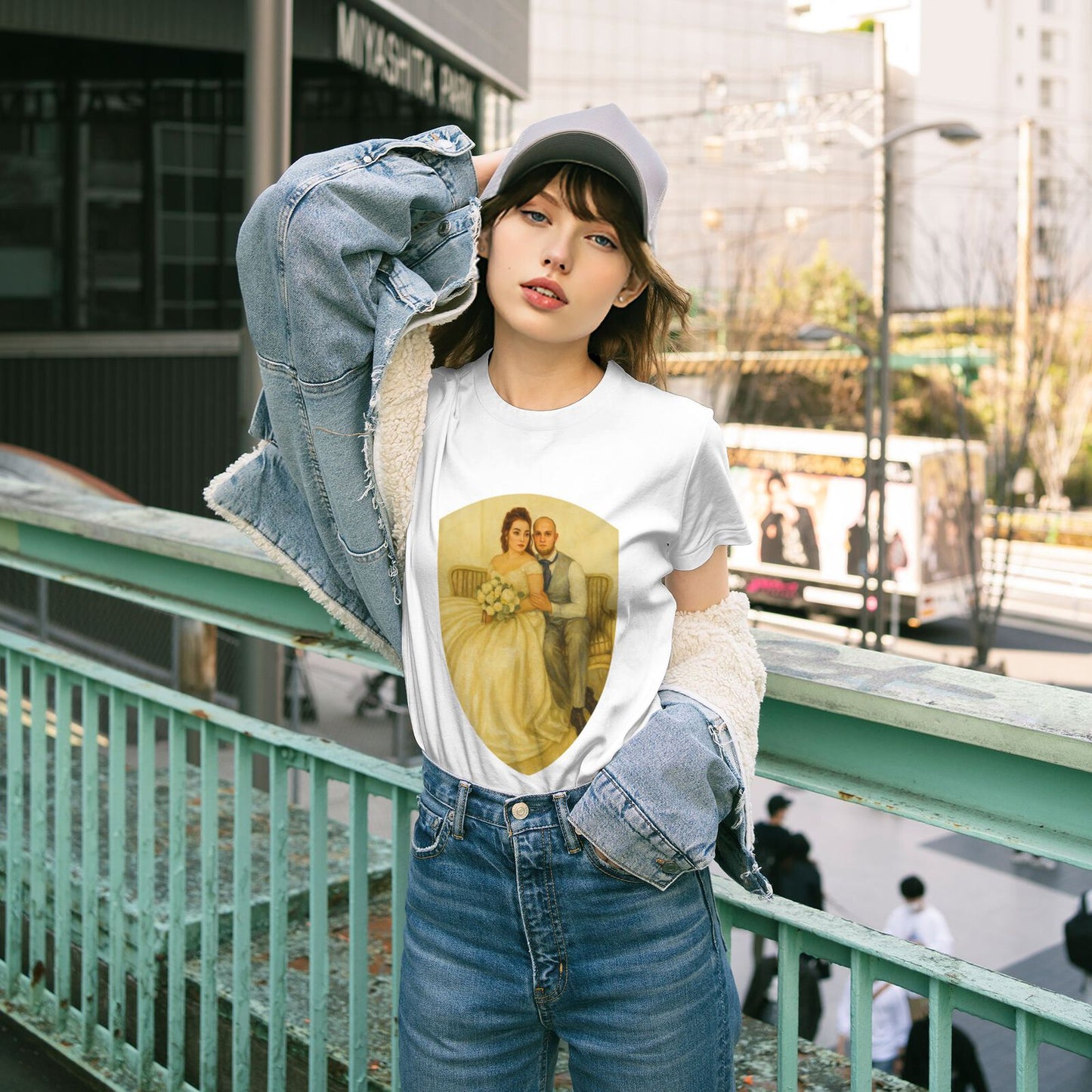 Personalized Couples Gift Guardian Women T-shirt: Turn Your Photo into a Custom Painting Art
