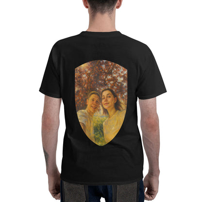 Personalized Couples Gift Men Guardian Tee: Turn Your Photo into a Custom Painting Art
