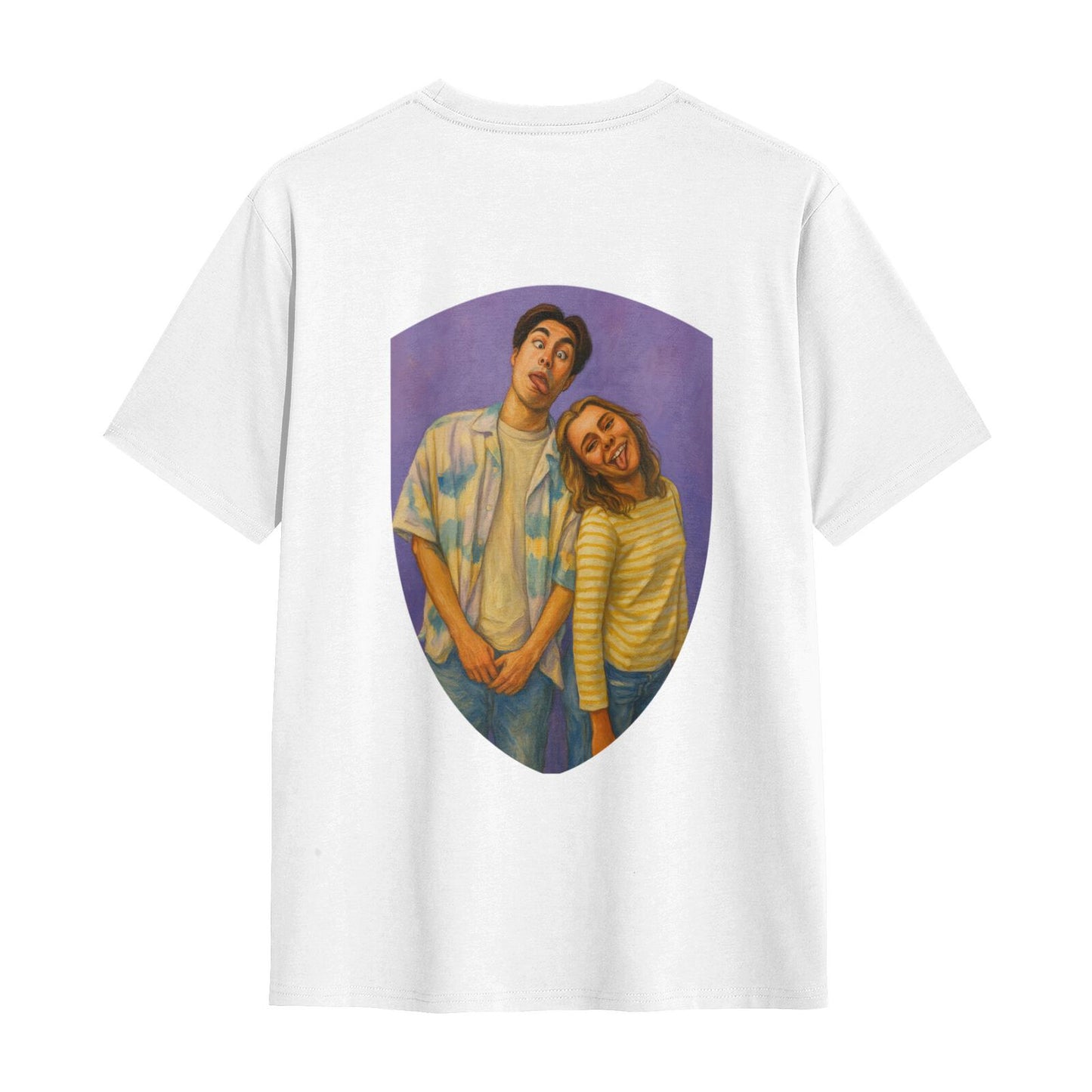 Personalized Couples Gift Men Guardian Tee: Turn Your Photo into a Custom Painting Art