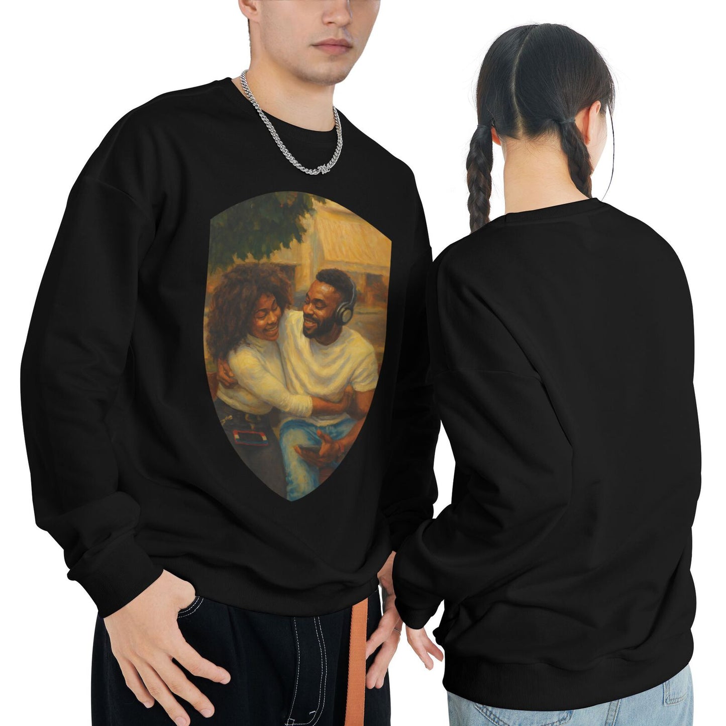 Personalized Couples Gift Guardian Sweatshirt: Turn Your Photo into a Custom Painting Art