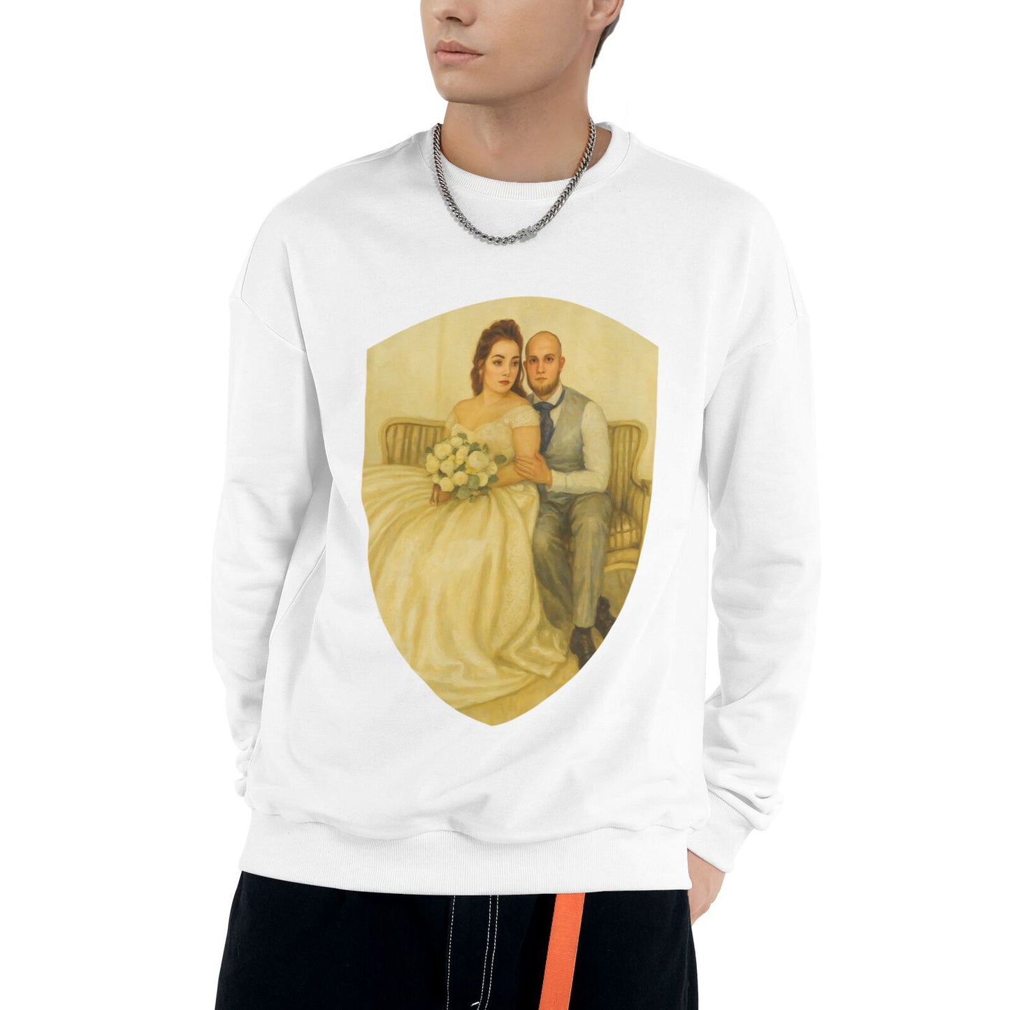 Personalized Couples Gift Guardian Sweatshirt: Turn Your Photo into a Custom Painting Art