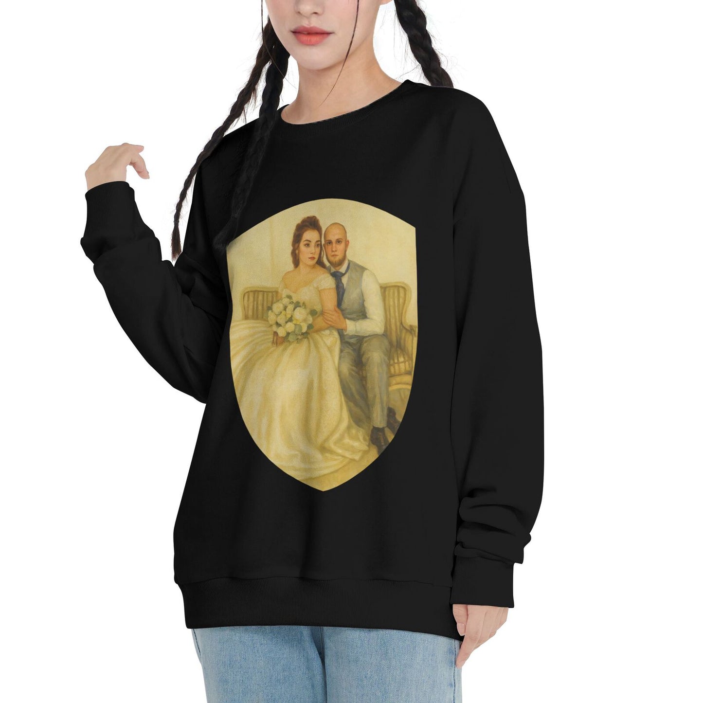 Personalized Couples Gift Guardian Sweatshirt: Turn Your Photo into a Custom Painting Art