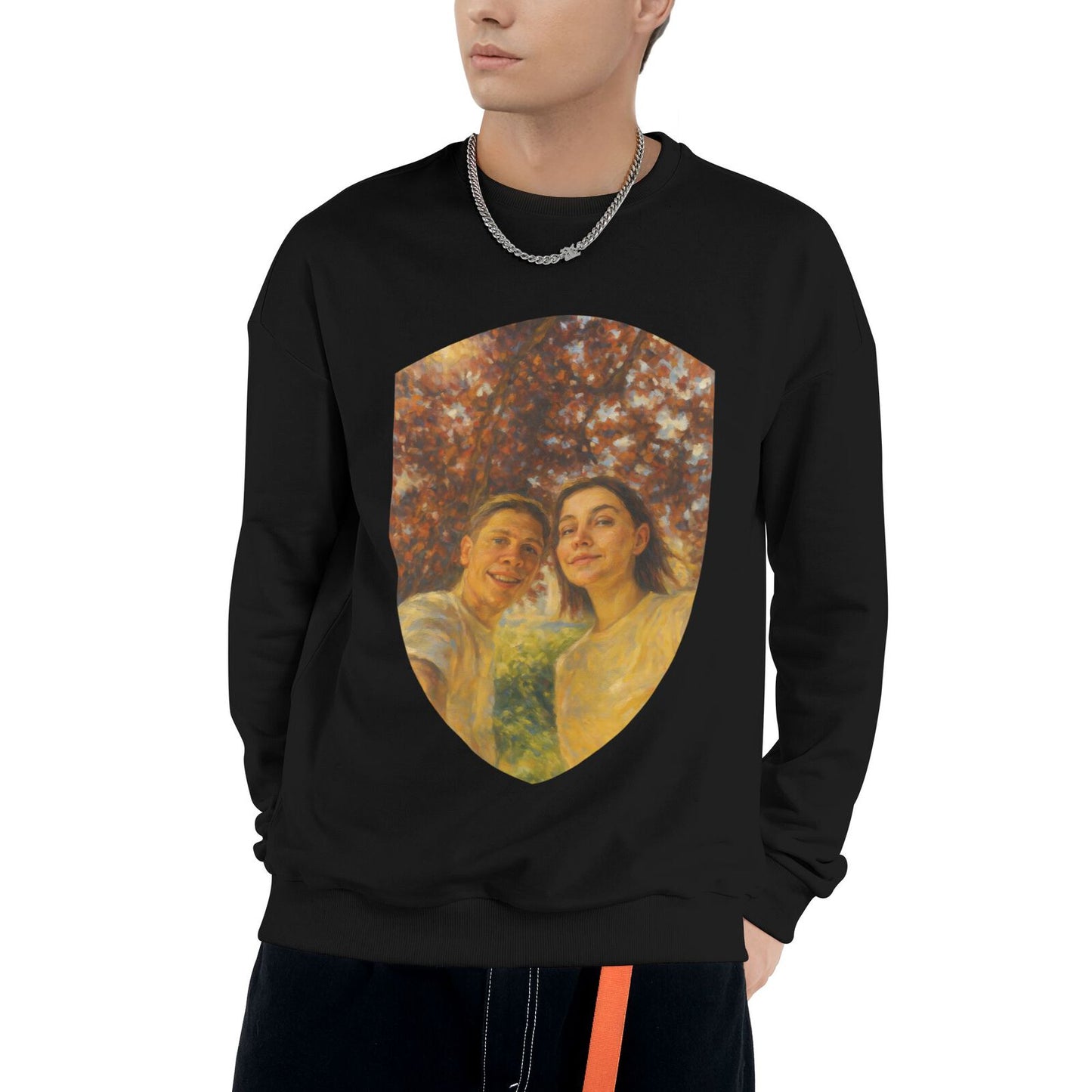 Personalized Couples Gift Guardian Sweatshirt: Turn Your Photo into a Custom Painting Art