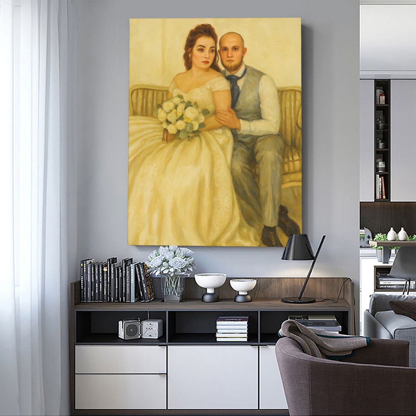 Personalized Couples Gift Guardian Canvas: Turn Your Photo into a Custom Painting Art