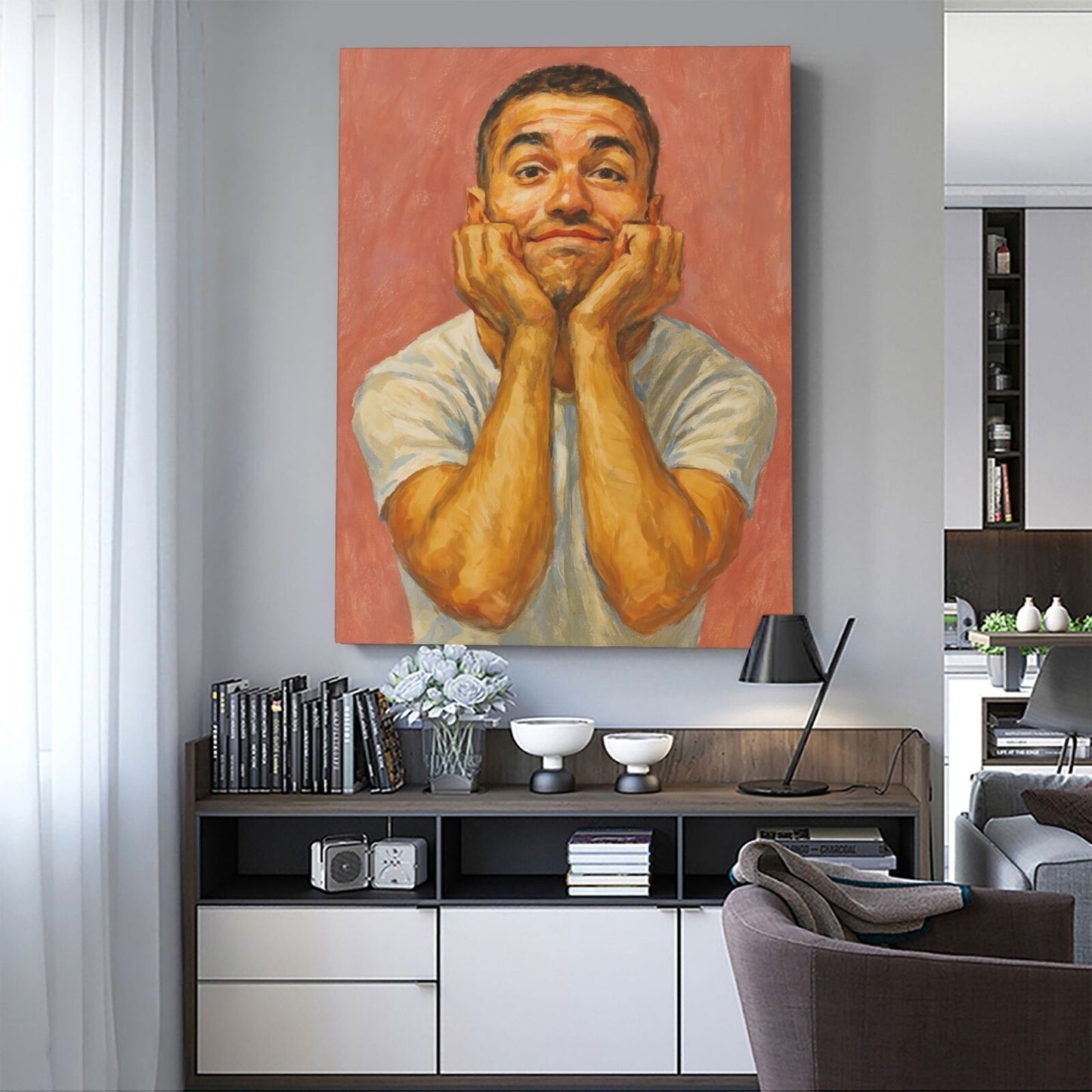 Personalized Couples Gift Guardian Canvas: Turn Your Photo into a Custom Painting Art