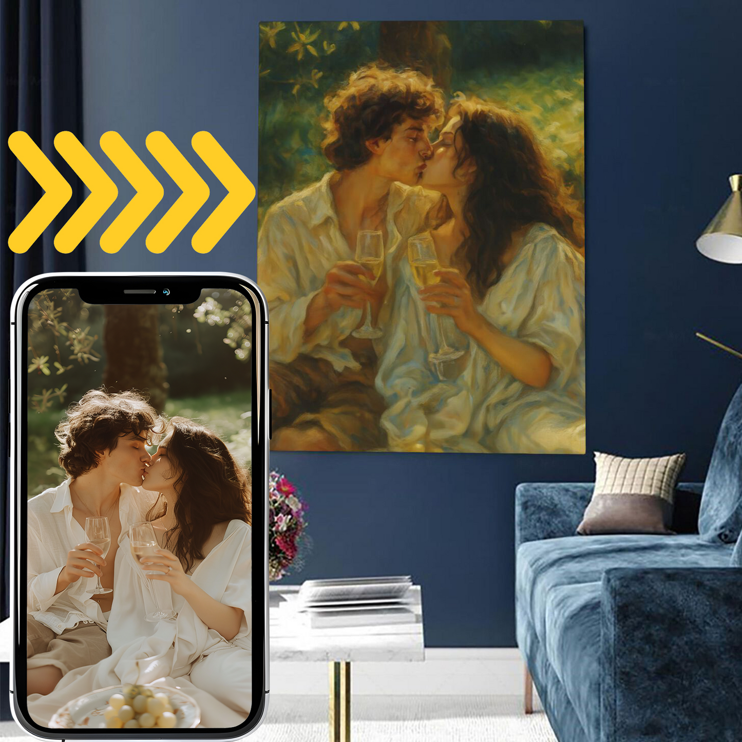 Personalized Couples Gift Guardian Canvas: Turn Your Photo into a Custom Painting Art