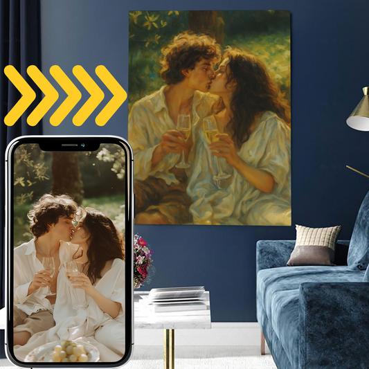 Personalized Couples Gift Guardian Canvas: Turn Your Photo into a Custom Painting Art
