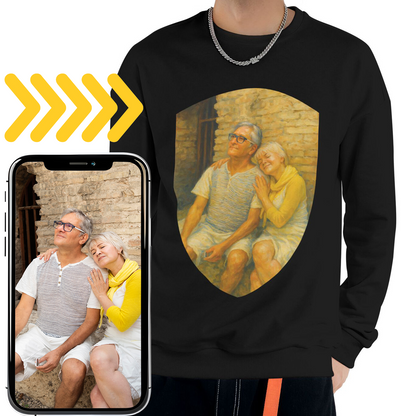 Personalized Couples Gift Guardian Sweatshirt: Turn Your Photo into a Custom Painting Art